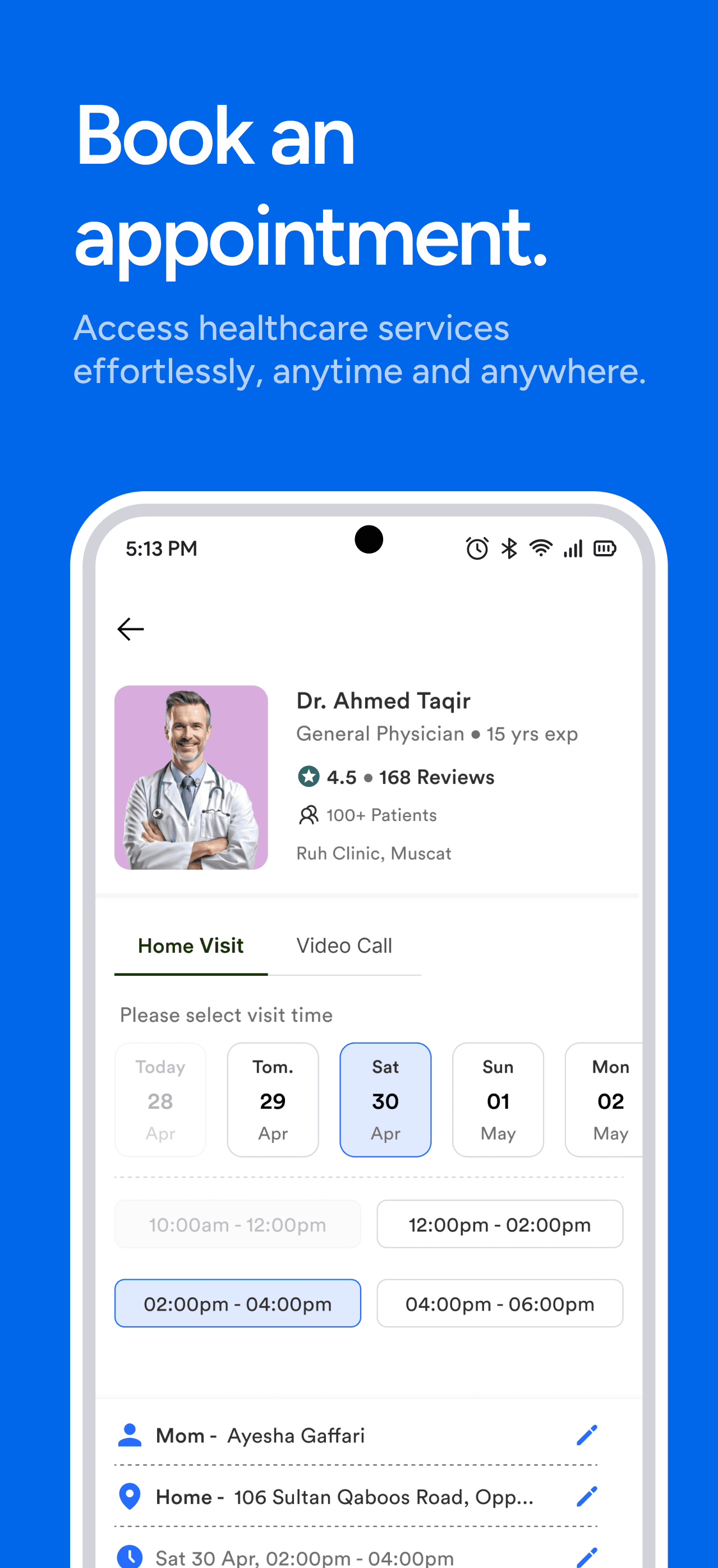 Mobile app dashboard