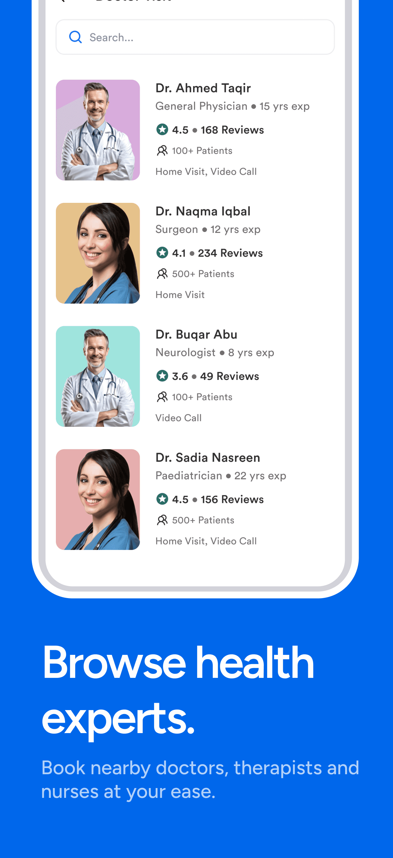 Patient booking flow